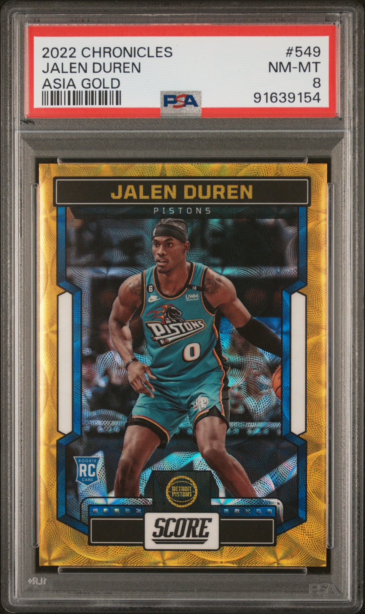 2022 Panini Chronicles Asia Gold Jalen Duren 8 PSA #549