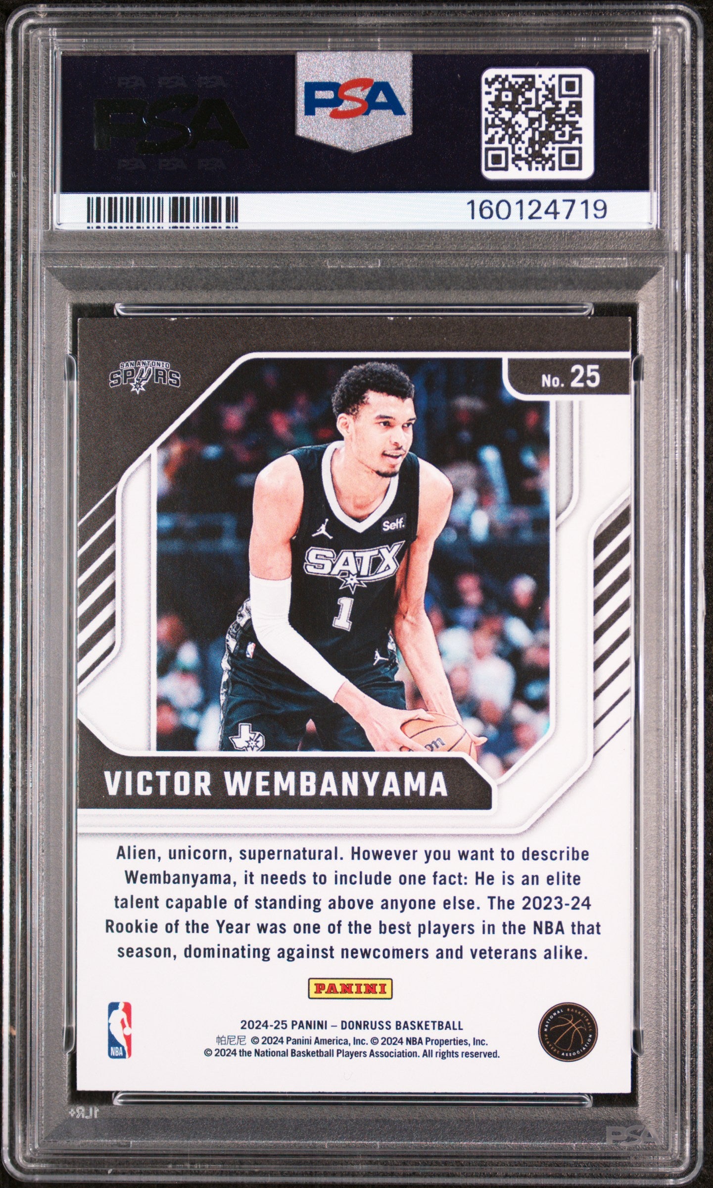 2024 Panini Donruss Franchise Features Victor Wembanyama 8 PSA #25