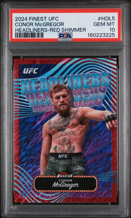 2024 Topps Finest Ufc Headliners Red Shimmer Conor Mcgregor 10 PSA #HDL5