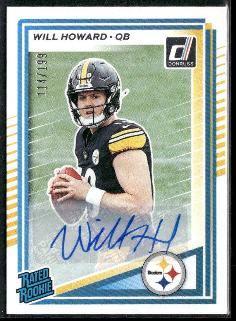 2025 Donruss Rated Rookies Autographs Will Howard RC #/199 AU #309