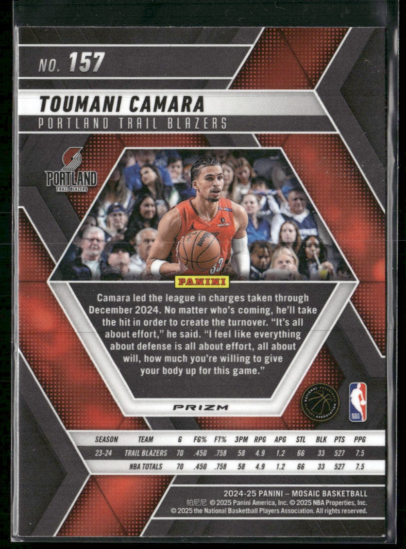 2024-25 Panini Mosaic Genesis Mosaic Toumani Camara #157