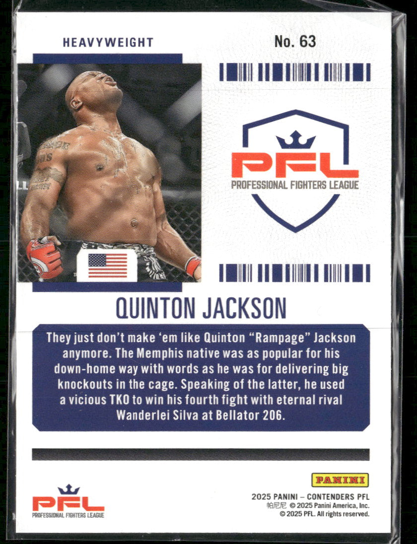 2025 Panini Contenders PFL Main Event Ticket Quinton Jackson #/10 #63