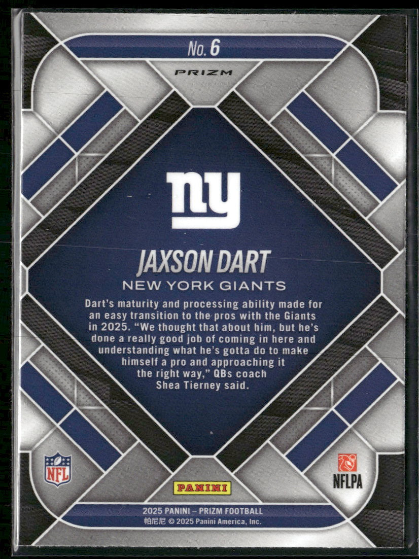 2025 Panini Prizm Emergent Green Ice Jaxson Dart #6