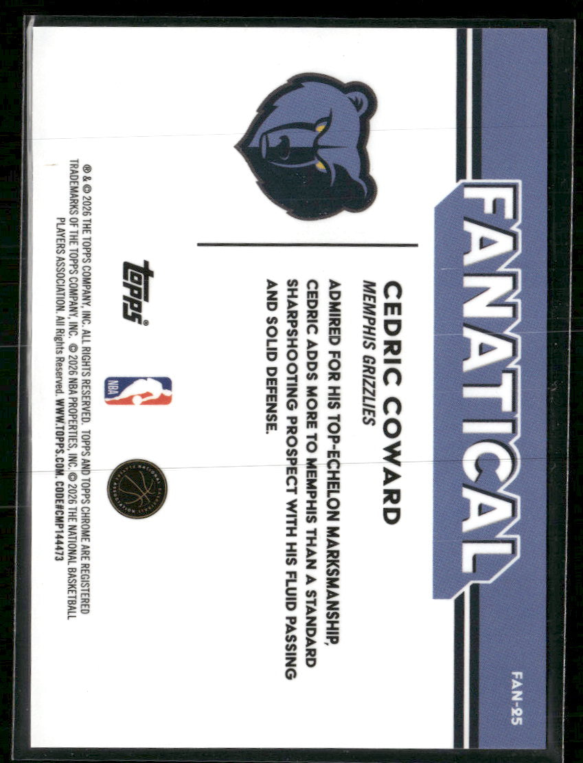 2025-26 Topps Chrome Update Fanatical Cedric Coward #FAN-25