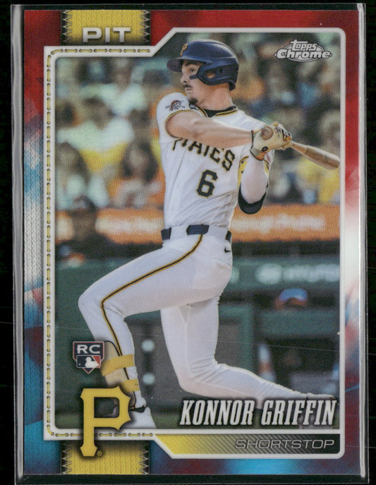 2026 Topps Chrome Red White and Blue Refractors Konnor Griffin RC #74
