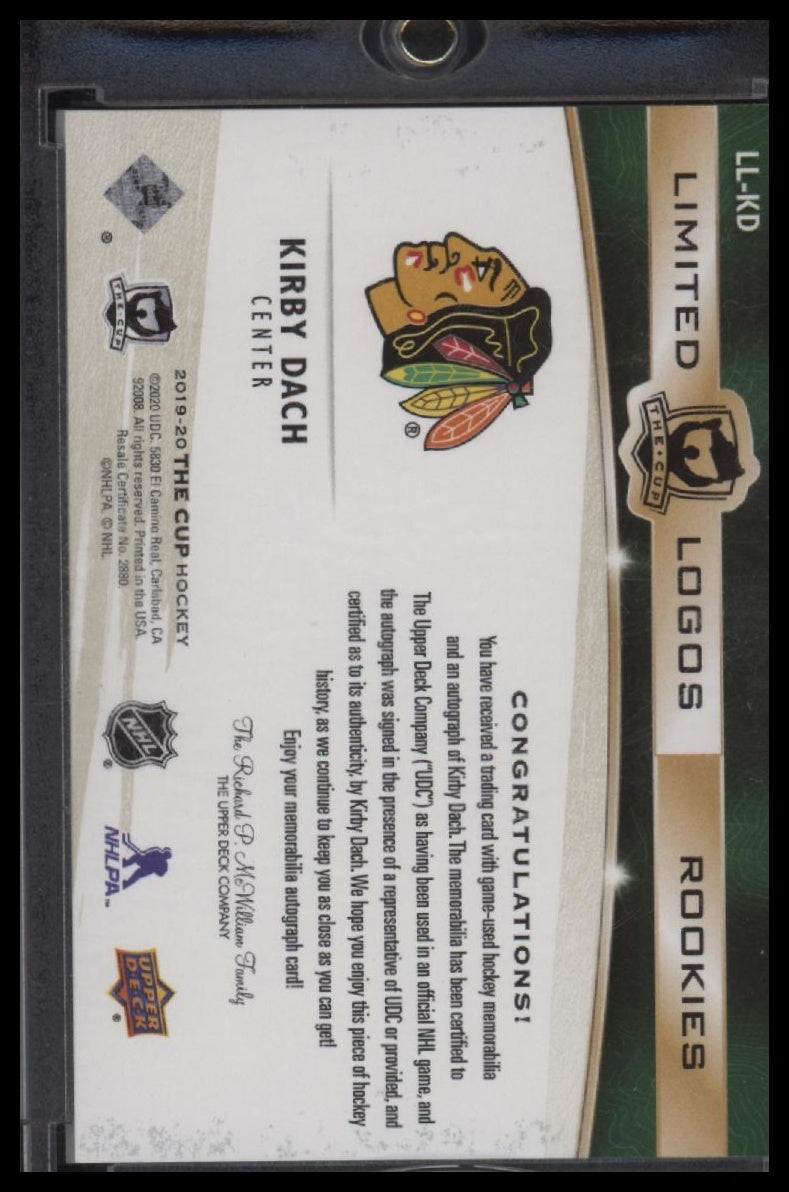 2019-20 Upper Deck The Cup Limited Logos Kirby Dach #/50 AU #LL-KD