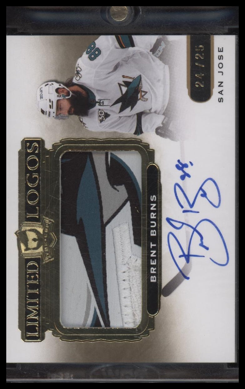 2020-21 Upper Deck The Cup Limited Logos Brent Burns #/25 AU #LL-BB