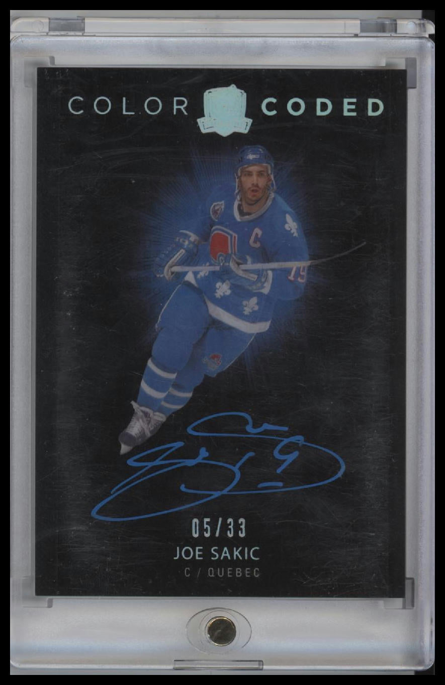 2018-19 Upper Deck The Cup 2017-18 Update I: Color Coded Auto Joe Sakic #/33