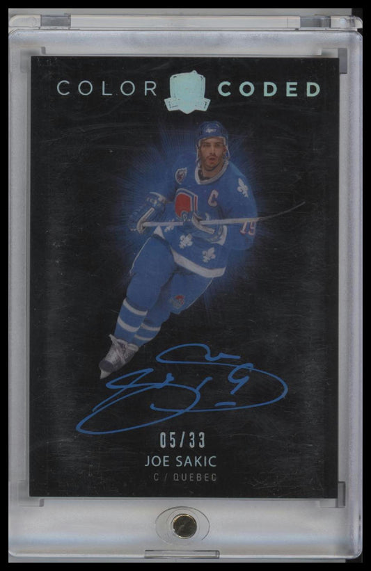 2018-19 Upper Deck The Cup 2017-18 Update I: Color Coded Auto Joe Sakic #/33