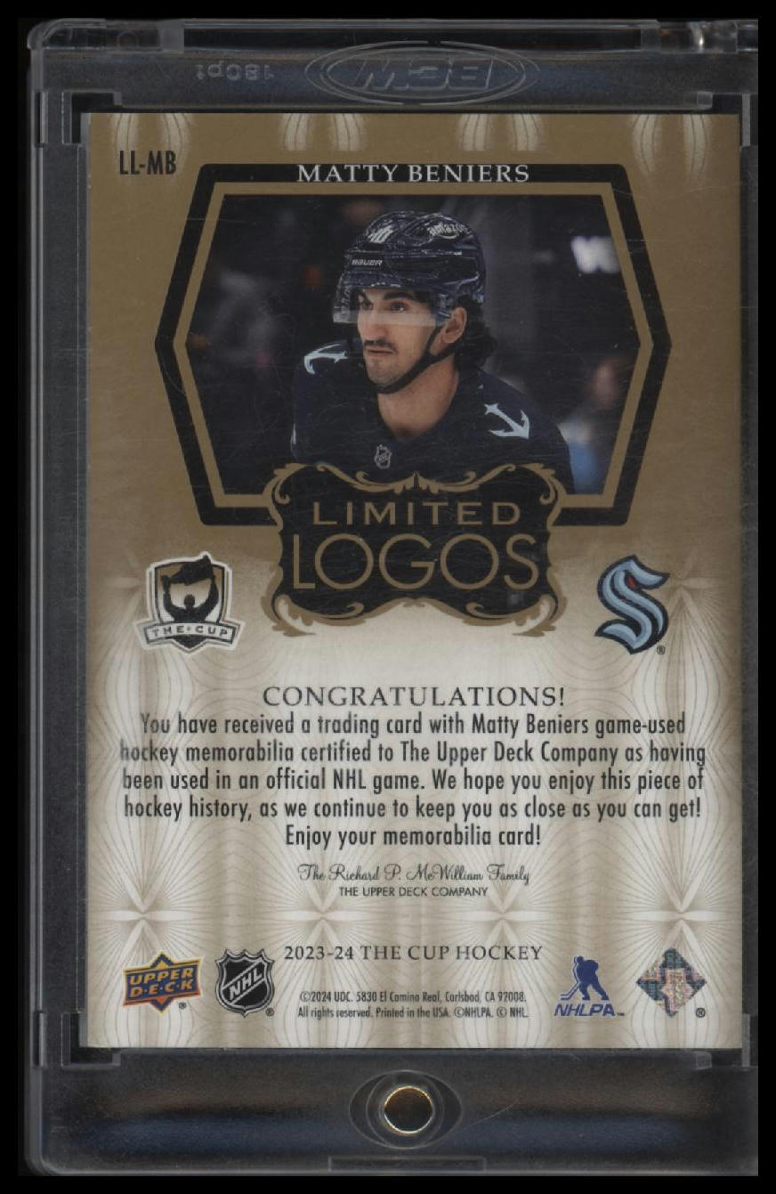 2023-24 Upper Deck The Cup Limited Logos Matty Beniers #/50 #LL-MB