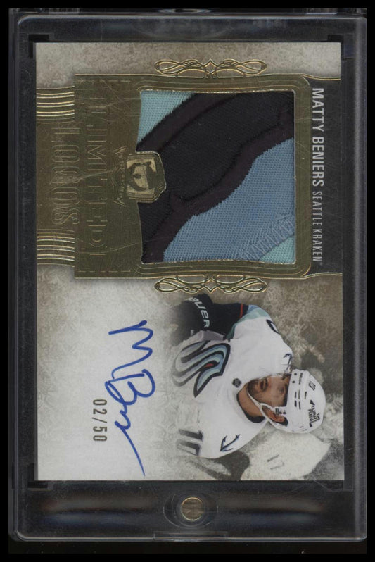 2022-23 Upper Deck The Cup Limited Logos Matty Beniers #/50 AU #LL-BE