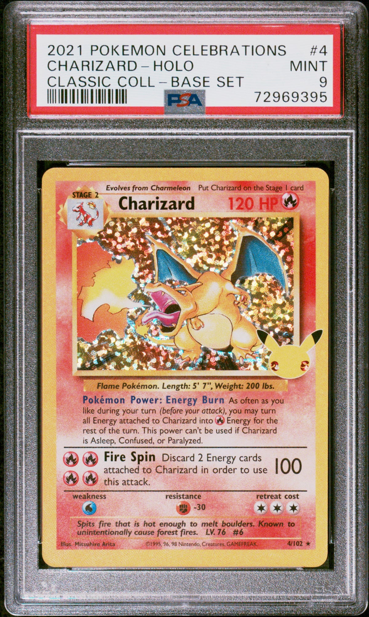 2021 Pokemon Celebrations Classic Collection Base Set Charizard-Holo 9 PSA #4