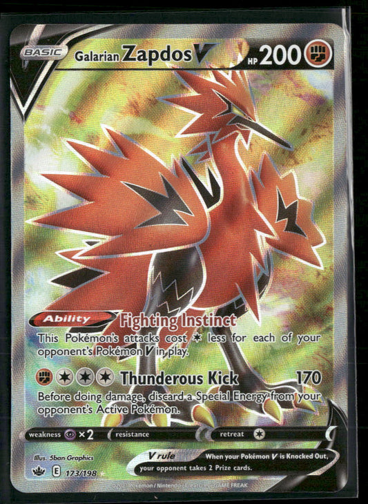 SWSH06: Chilling Reign Galarian Zapdos V (Full Art) #173/198