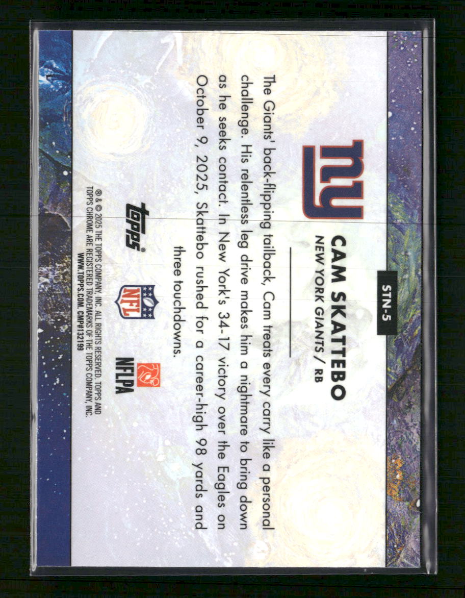 2025 Topps Chrome Cosmic Stars in the Night Cam Skattebo #STN-5