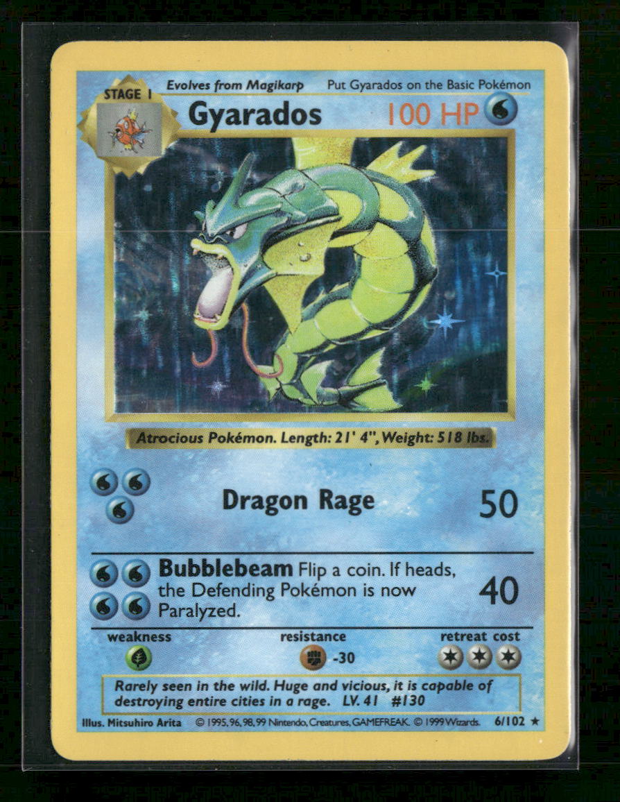 Base Set (Shadowless) Gyarados Unlimited #006/102