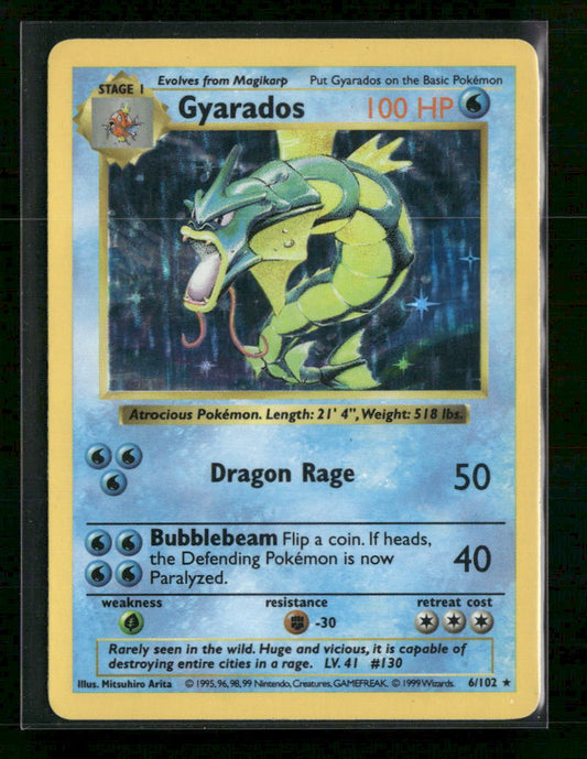 Base Set (Shadowless) Gyarados Unlimited #006/102