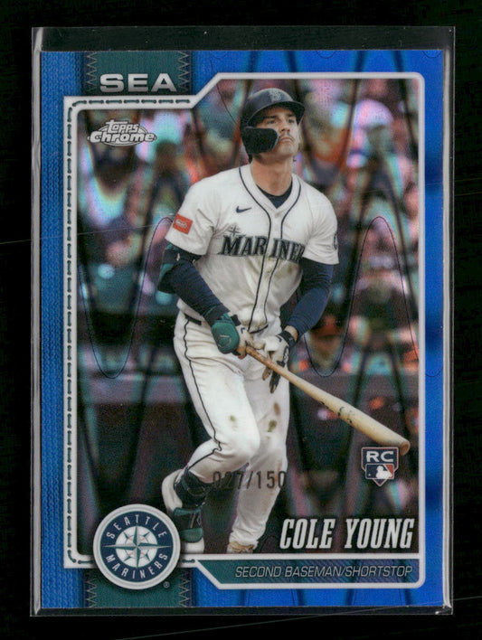 2026 Topps Chrome Blue Wave Refractors Cole Young RC #/150 #23