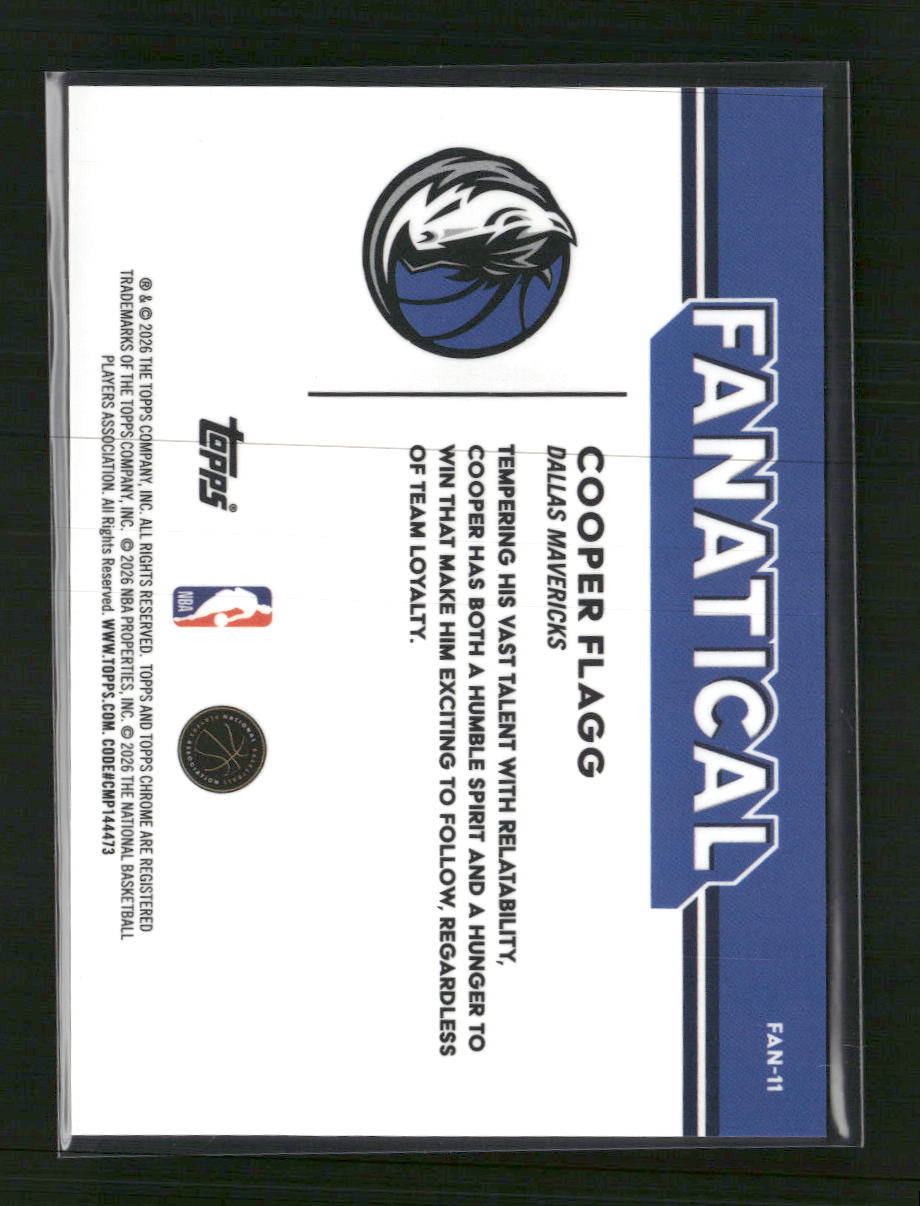 2025-26 Topps Chrome Update Fanatical Cooper Flagg #FAN-11