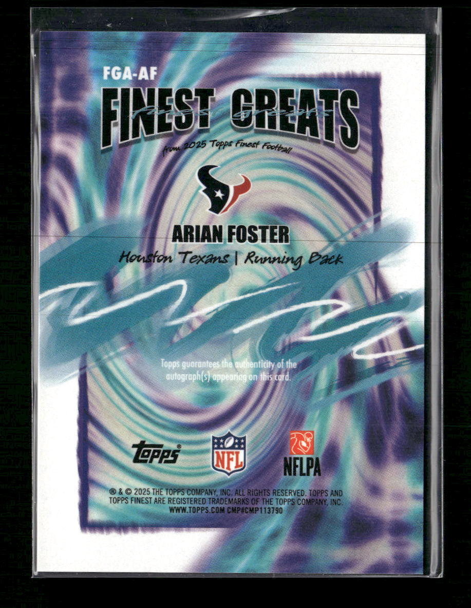 2025 Finest Finest Greats Autographs Arian Foster AU #FGA-AF