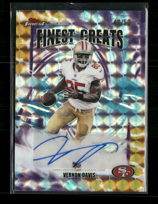 2025 Finest Finest Greats Auto Gold Geometric Refractor Vernon Davis #FGA-VD