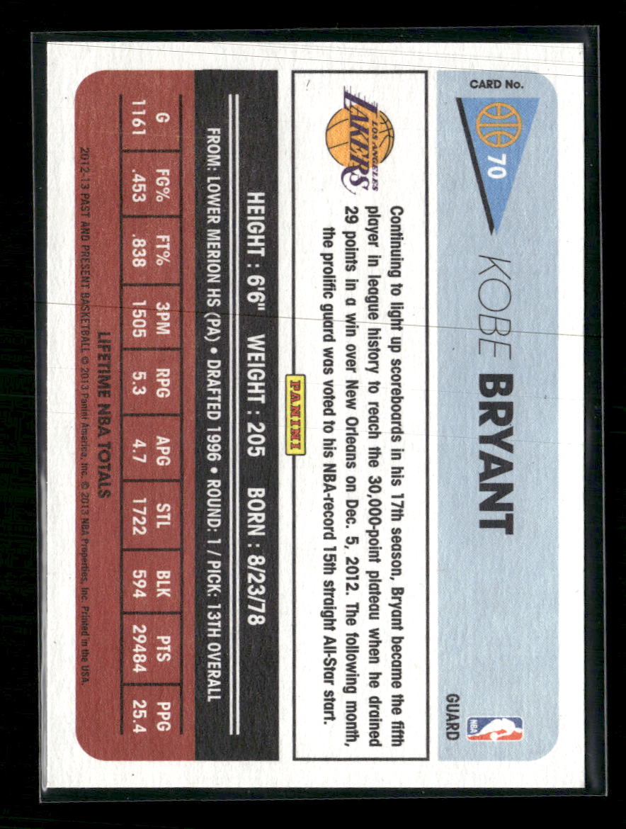 2012-13 Panini Past & Present Kobe Bryant #70