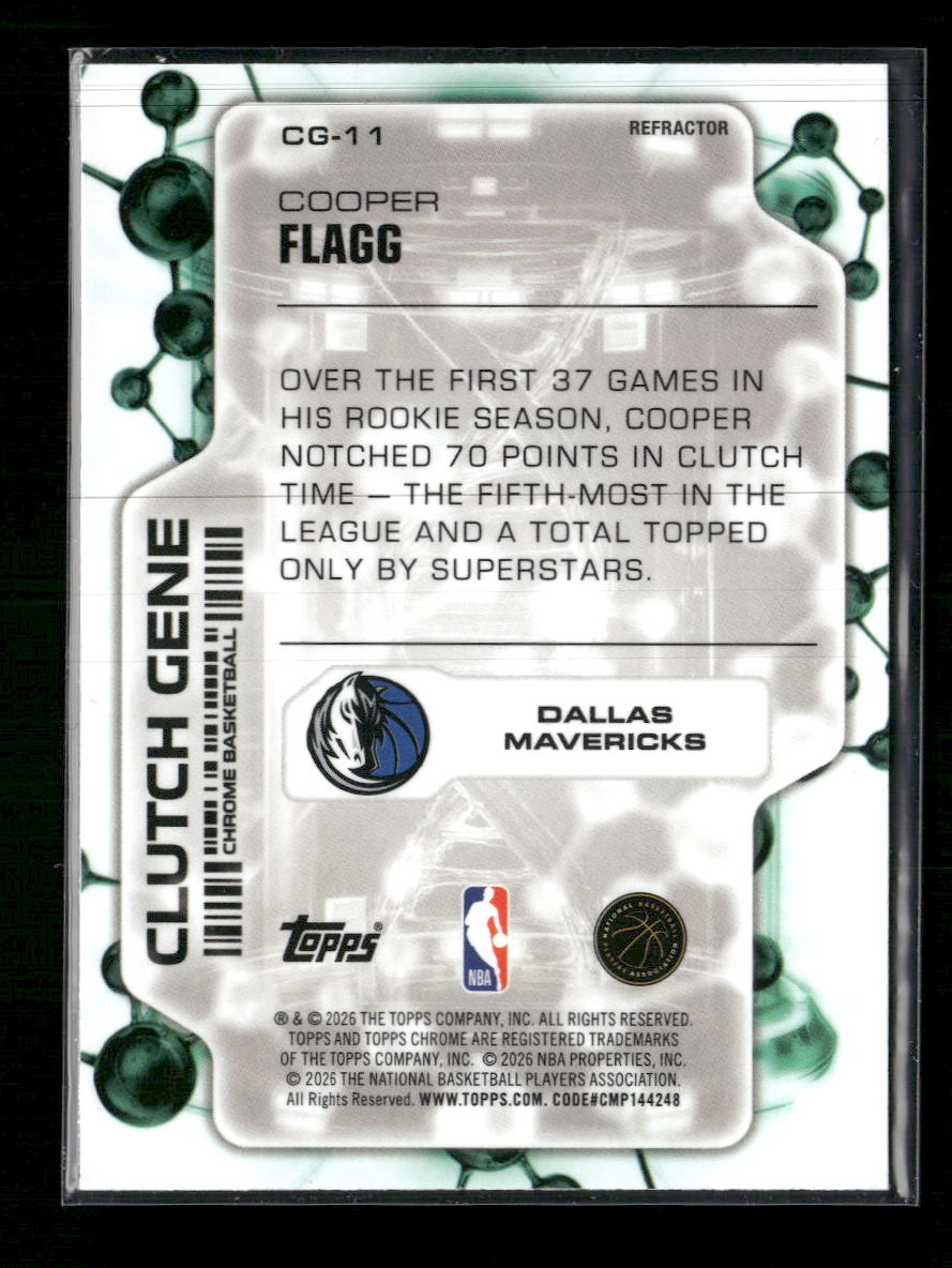 2025-26 Topps Chrome Update Clutch Gene Refractor Cooper Flagg #CG-11