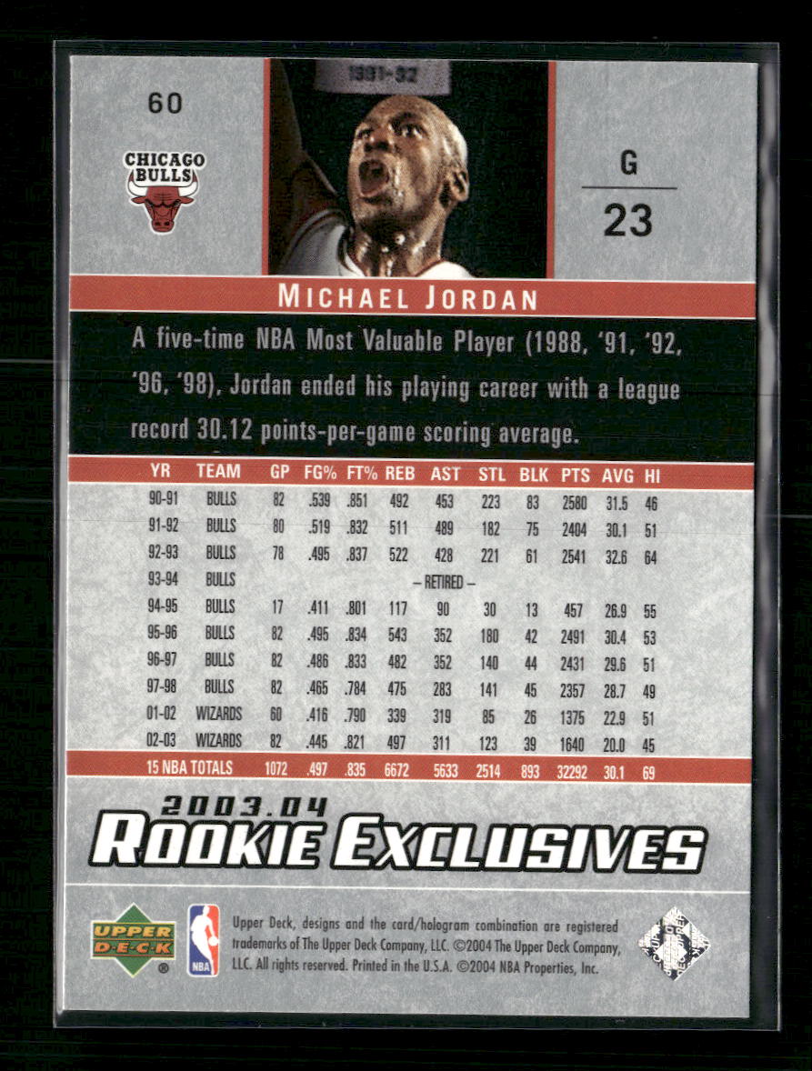 2003-04 Upper Deck Rookie Exclusives Michael Jordan #60
