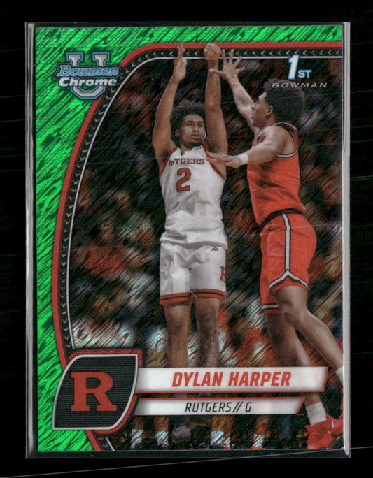 2024-25 Bowman University Chrome Green Shimmer Refractor Dylan Harper #22