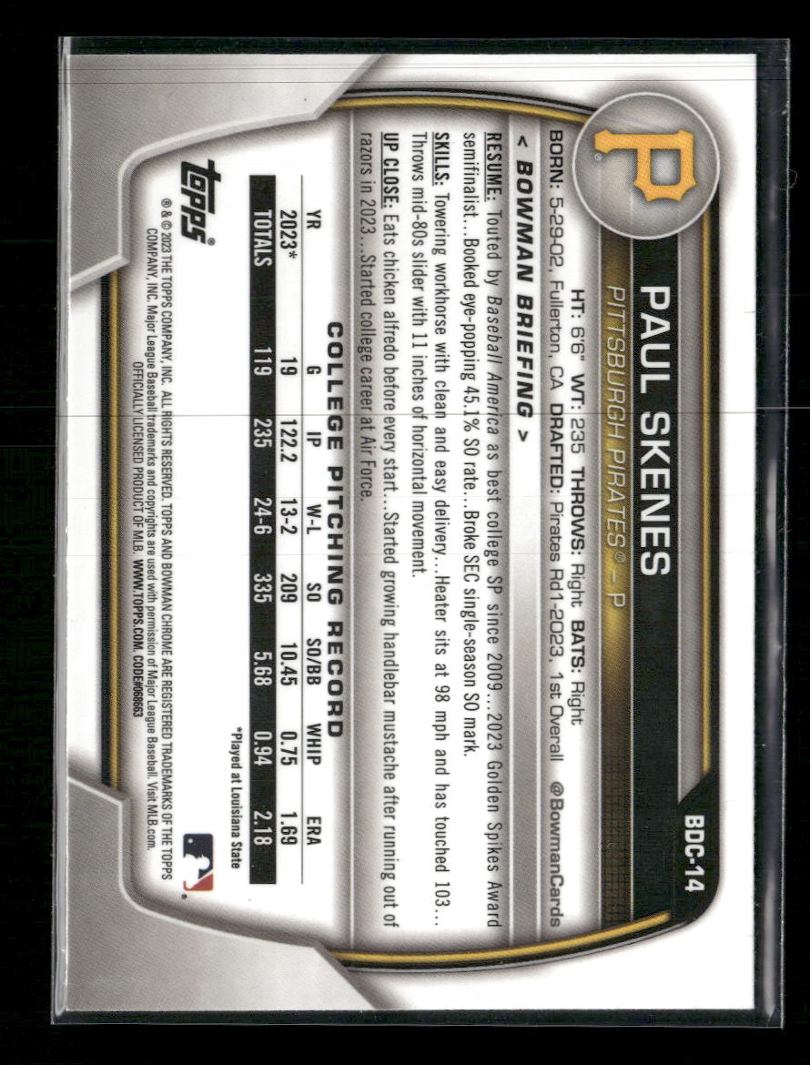 2023 Bowman Draft Chrome Paul Skenes #BDC-14
