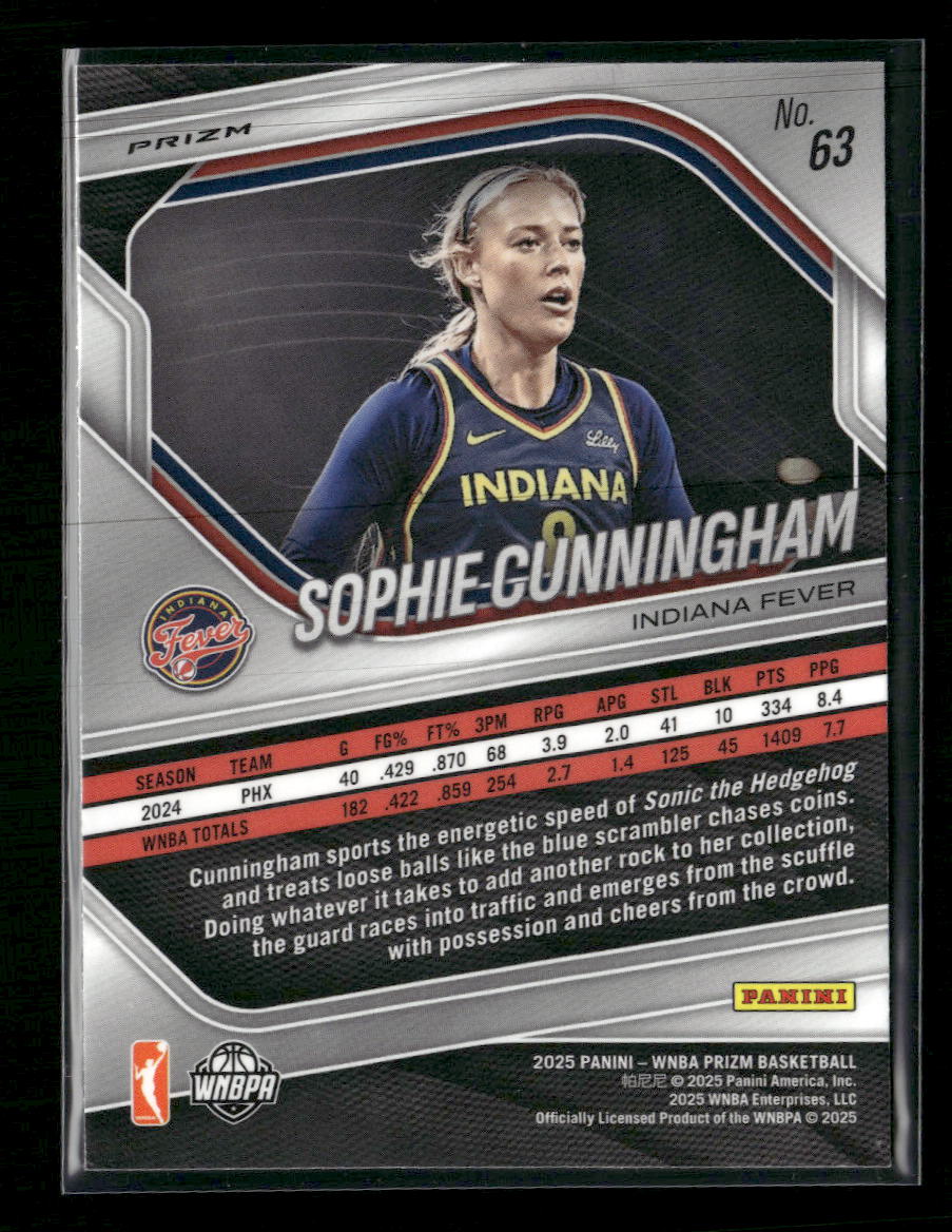 2025 Panini Prizm WNBA White Seismic Prizms Sophie Cunningham #63