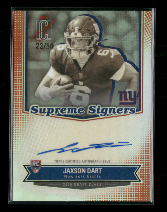 2025 Topps Signature Class Orange Refractor Jaxson Dart #/50 AU #SS-JDA
