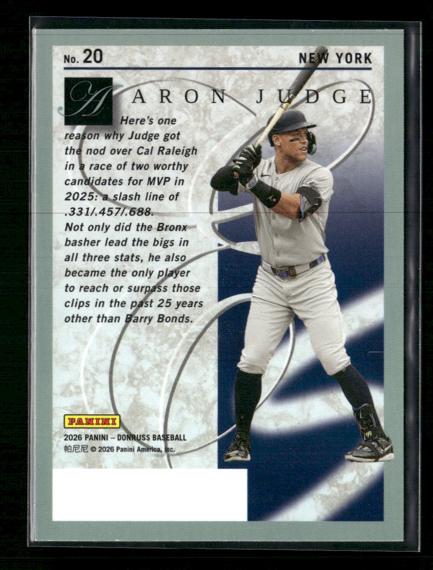 2026 Donruss Elite Series Holo Aaron Judge #/199 #20