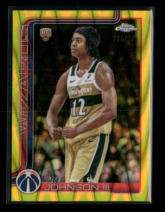 2025-26 Topps Chrome Update Yellow RayWave Tre Johnson III RC #/275 #156