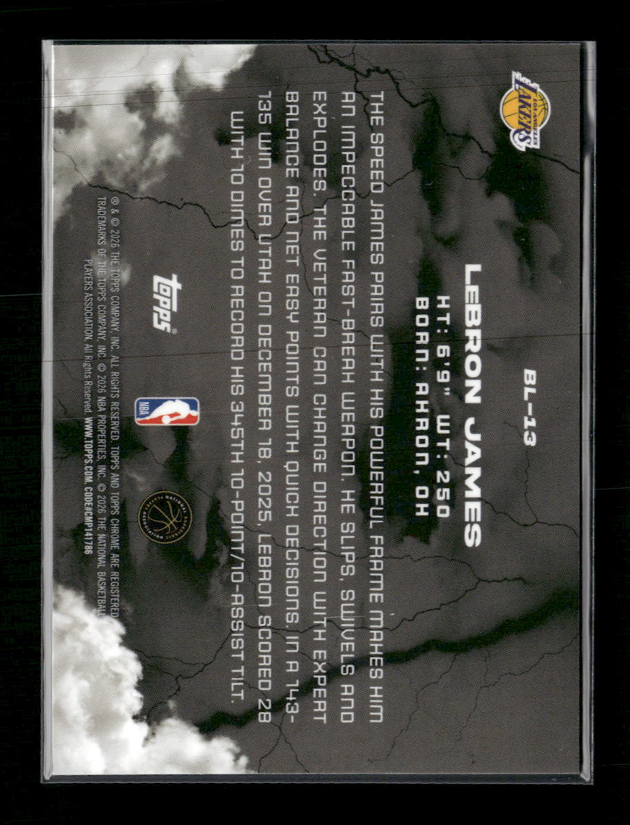 2025-26 Topps Chrome Black Black Lightning LeBron James #BL-13