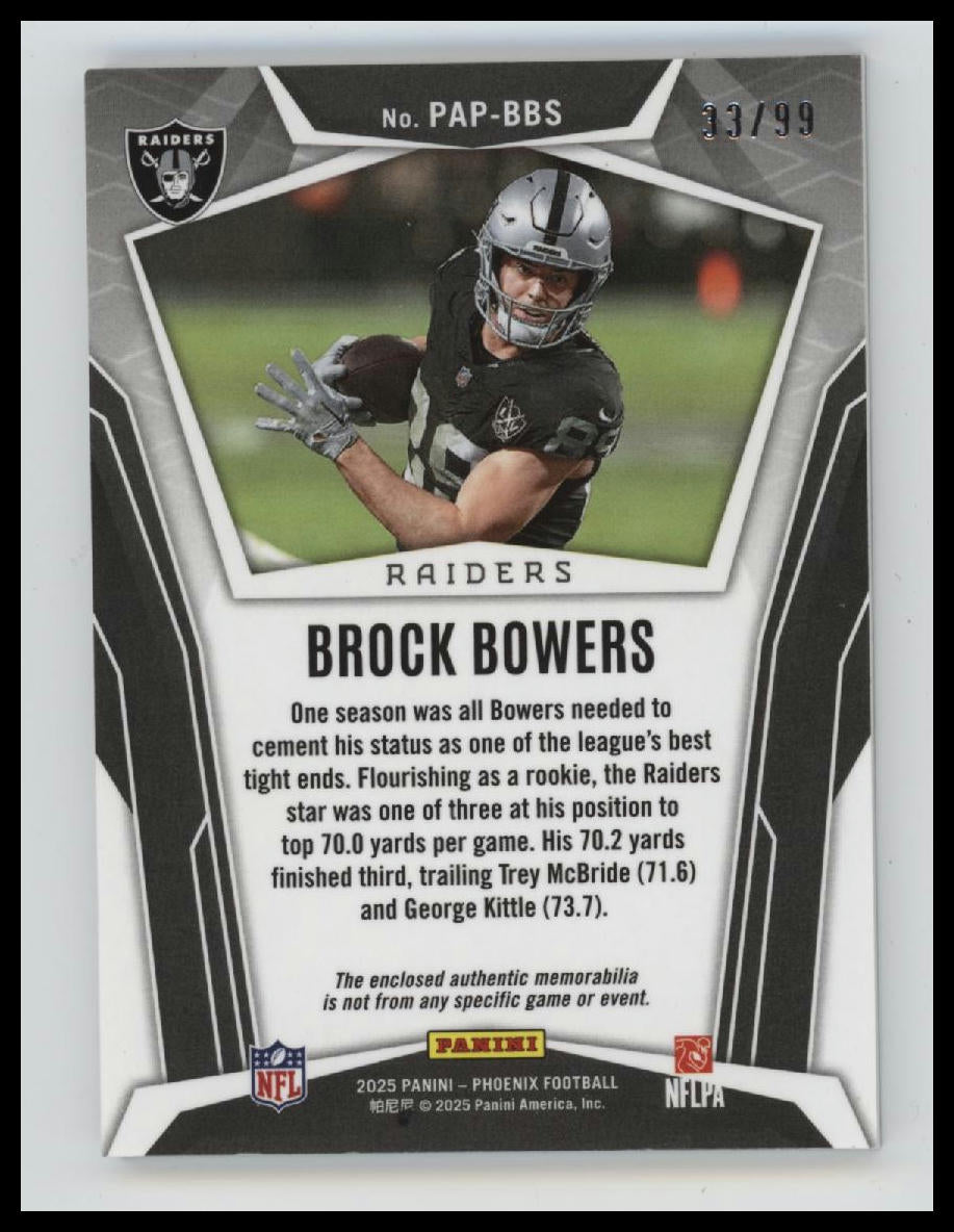 2025 Panini Phoenix Pandora Patch Green Prizm Brock Bowers #/99 #PAP-BBS