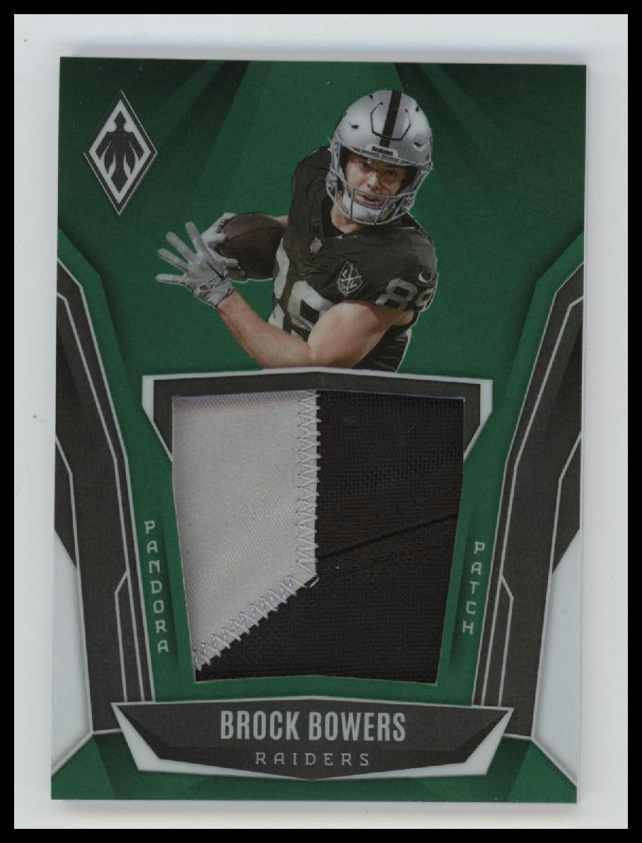 2025 Panini Phoenix Pandora Patch Green Prizm Brock Bowers #/99 #PAP-BBS