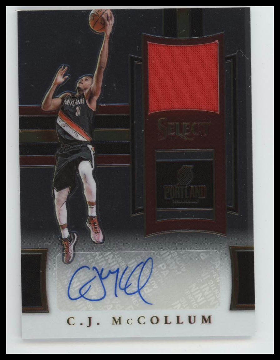 2017-18 Panini Select Autographed Memorabilia C.J. McCollum #/99 AU #AM-CJM