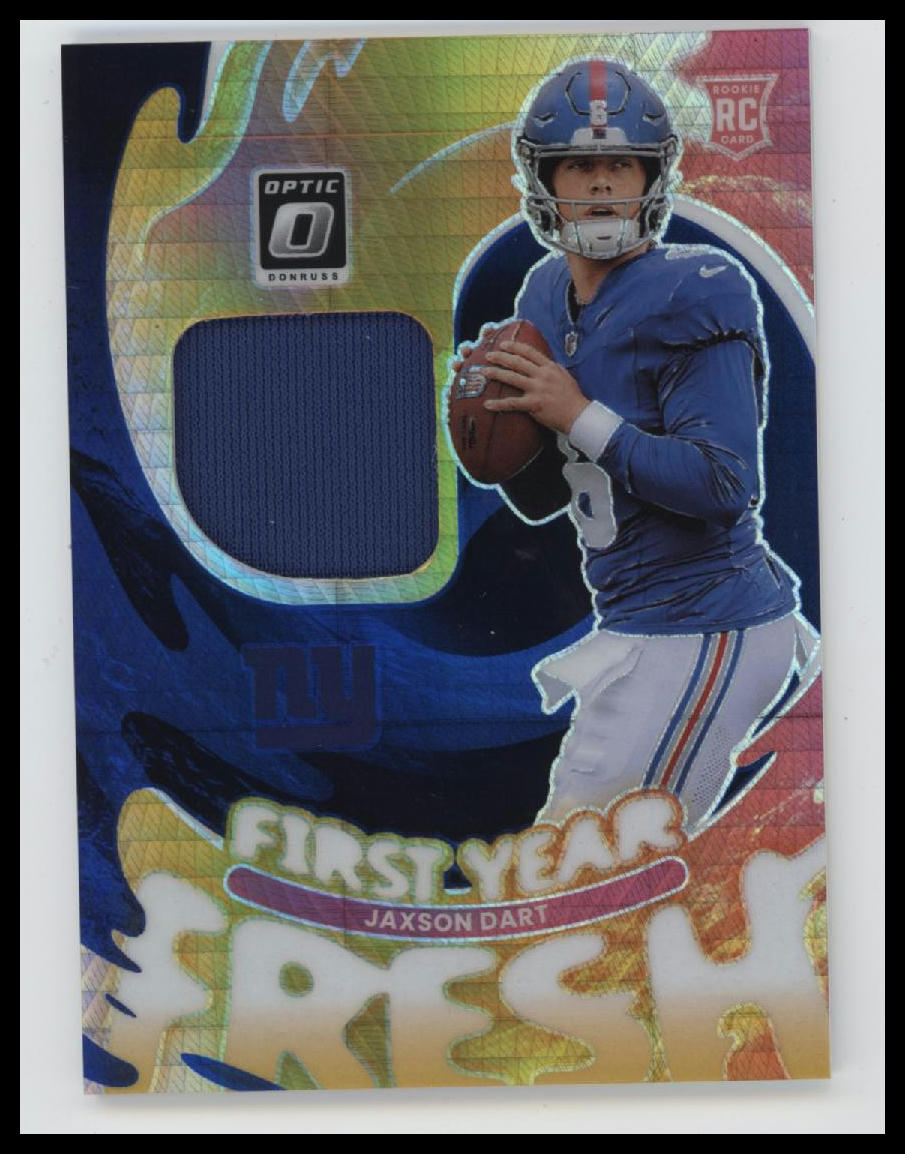 2025 Donruss Optic First Year Fresh Blue Hyper Jaxson Dart #FYFBH-JDA