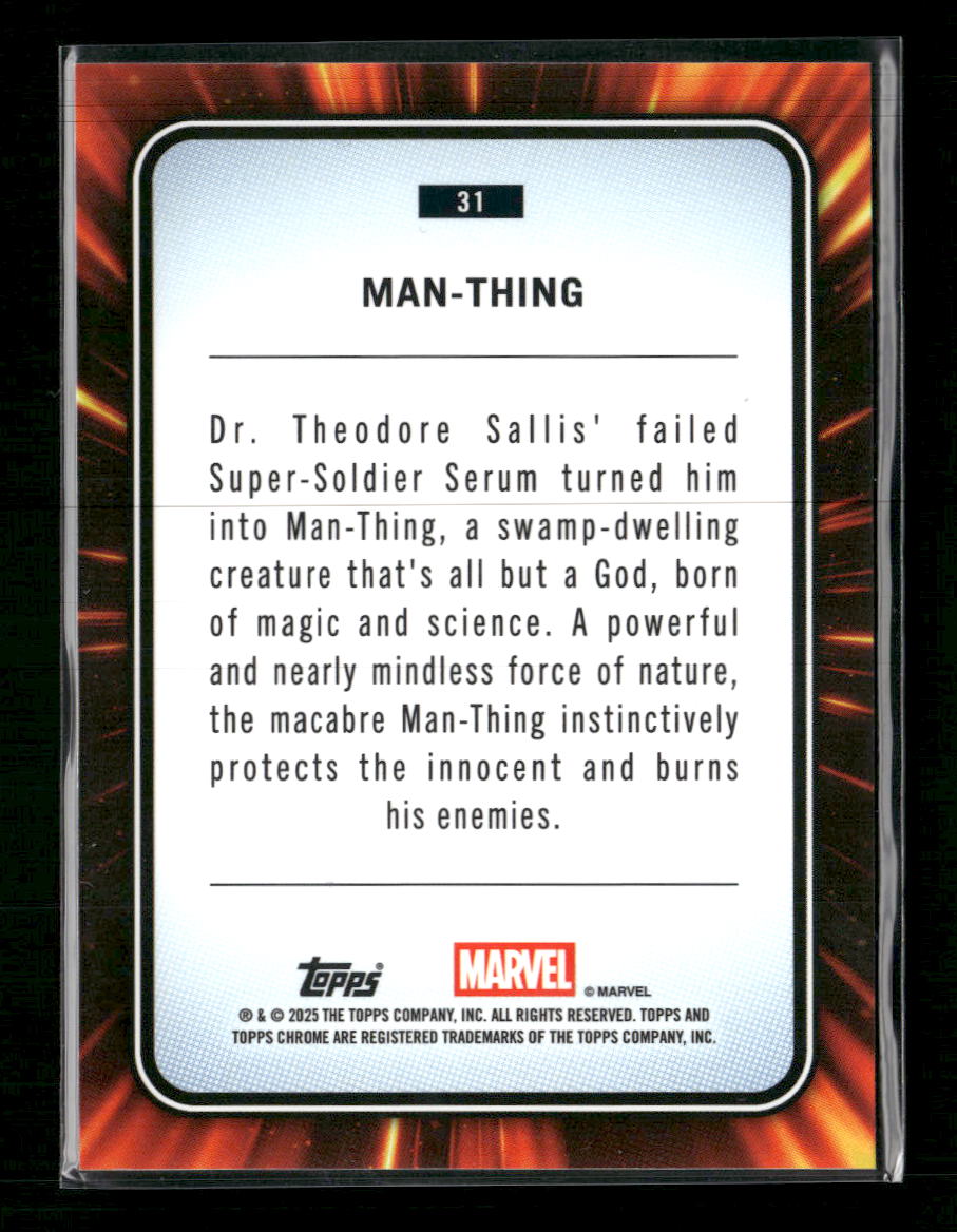 2025 Topps Chrome Marvel Gold Sapphire #/50 Man-Thing #31