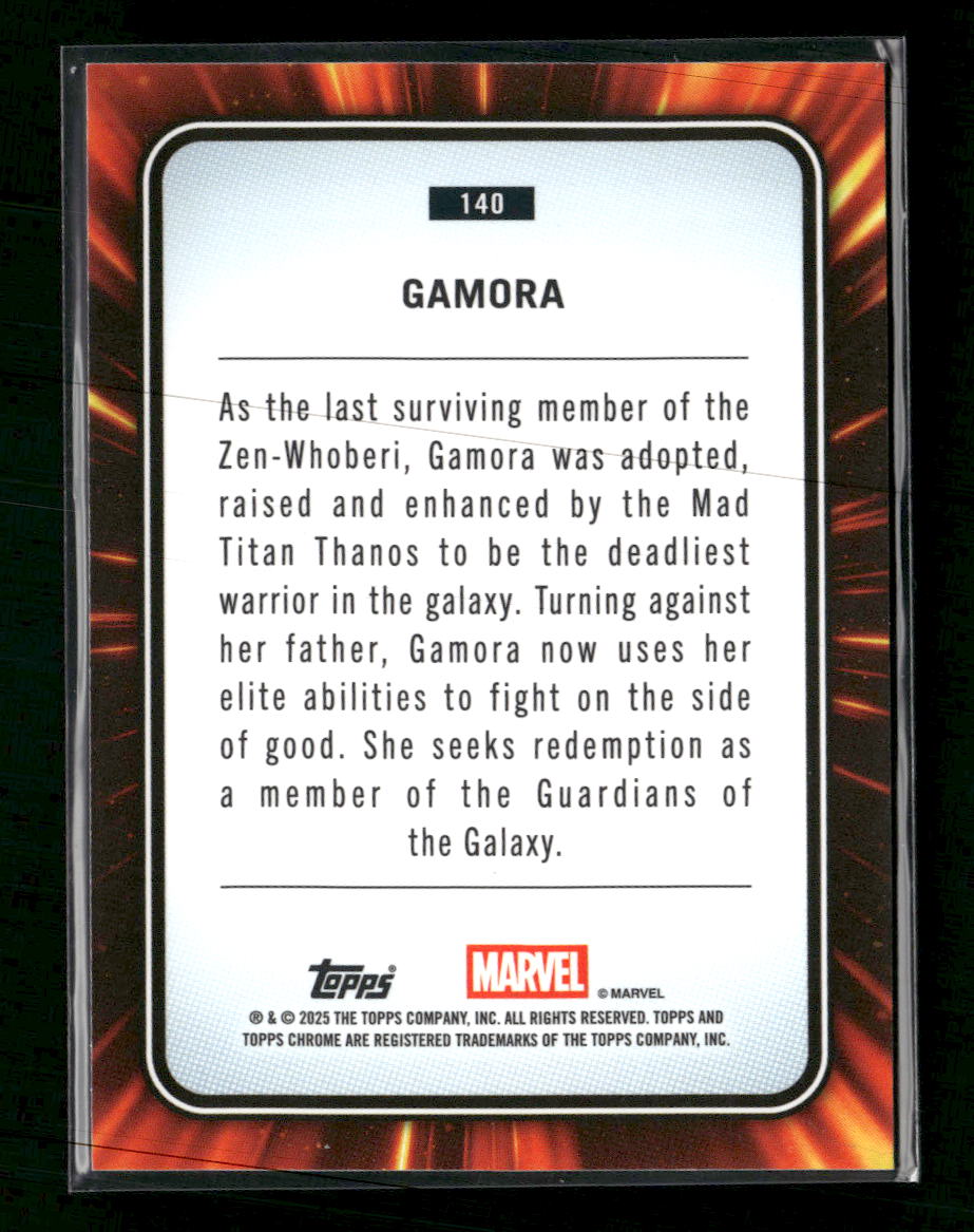 2025 Topps Chrome Marvel Aqua Sapphire #/75 Gamora #140