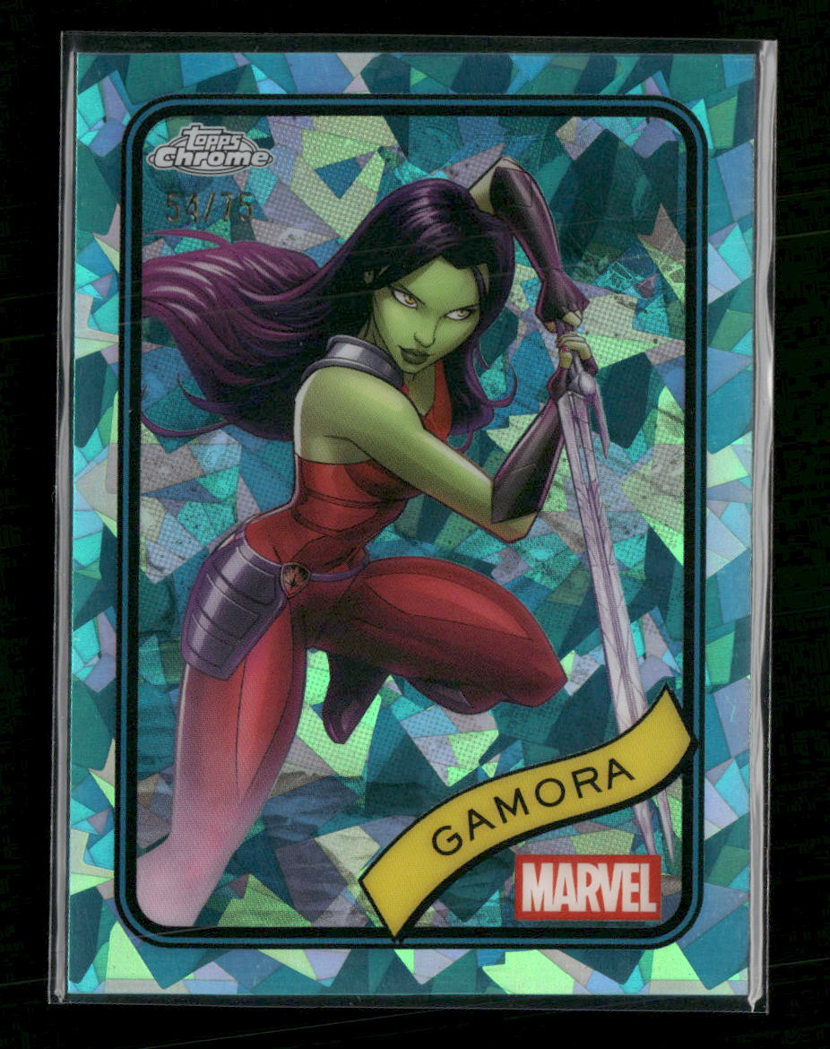 2025 Topps Chrome Marvel Aqua Sapphire #/75 Gamora #140