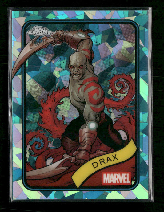 2025 Topps Chrome Marvel Aqua Sapphire #/75 Drax #184