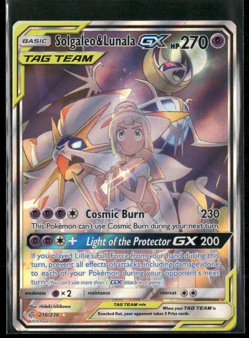SM - Cosmic Eclipse Solgaleo & Lunala GX (Full Art) #216/236