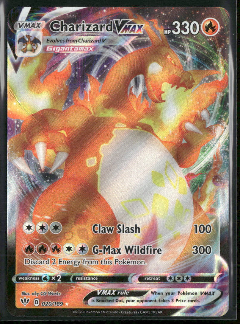 SWSH03: Darkness Ablaze Charizard VMAX #020/189 Damaged