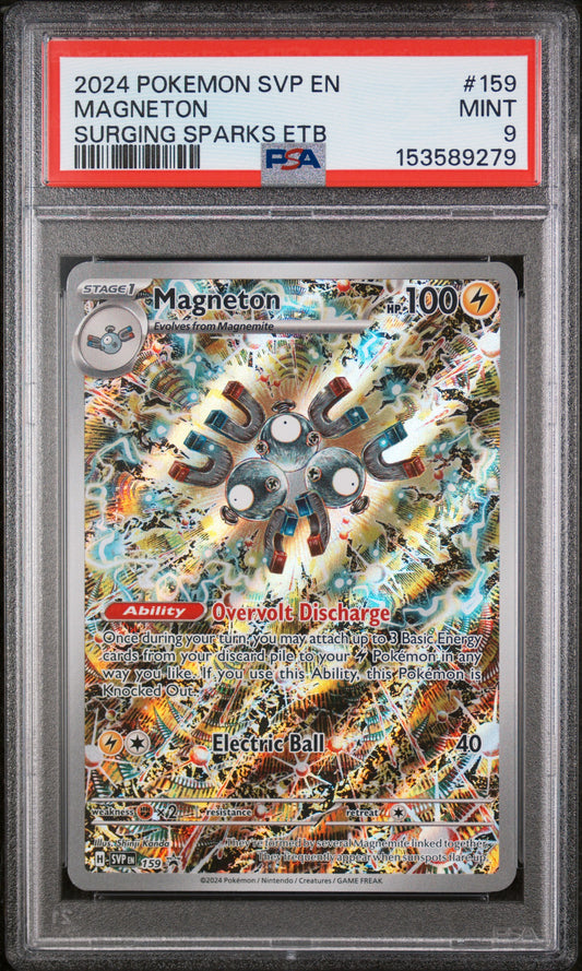 2024 Pokemon Svp En-Sv Black Star Promo Surging Sparks Etb Magneton 9 PSA #159