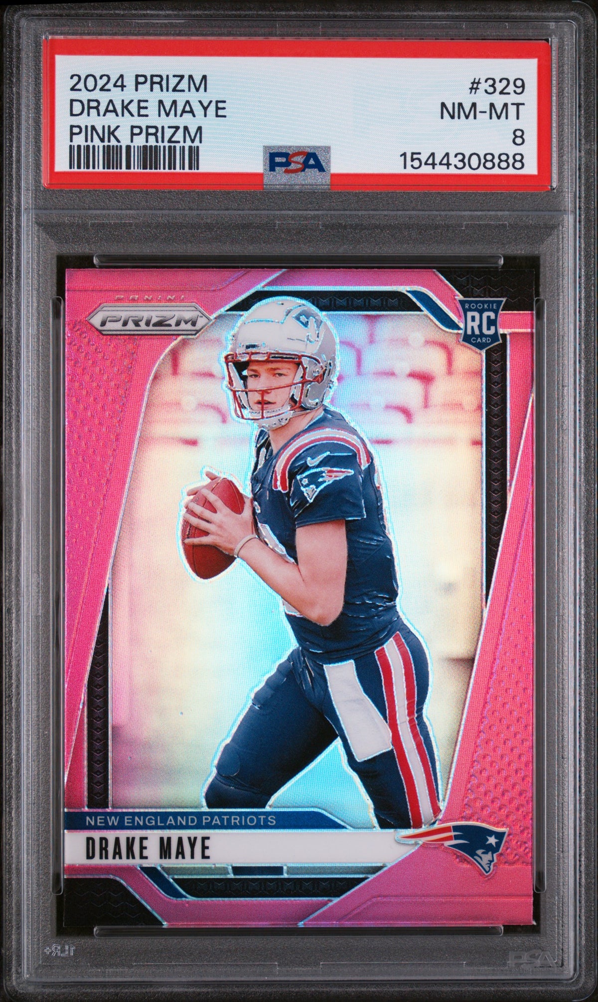 2024 Panini Prizm Pink Prizm Drake Maye 8 PSA #329