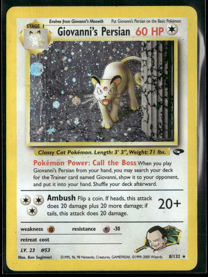 Gym Challenge Giovanni's Persian #008/132 Damaged