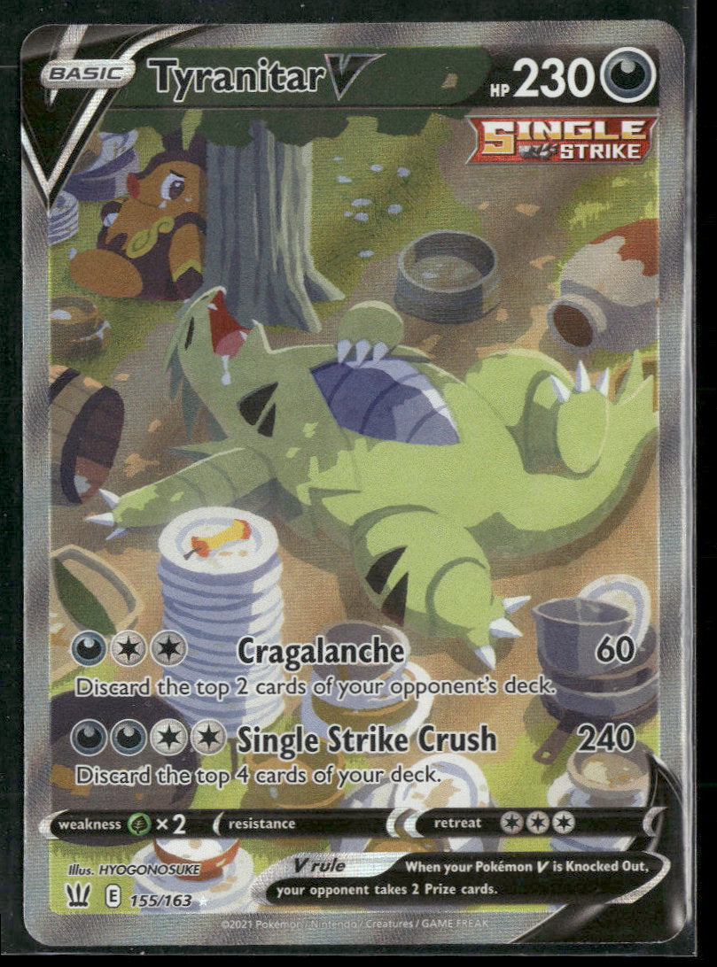 SWSH05: Battle Styles Tyranitar V (Alternate Full Art) #155/163