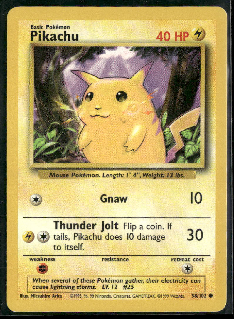 Base Set Pikachu #058/102