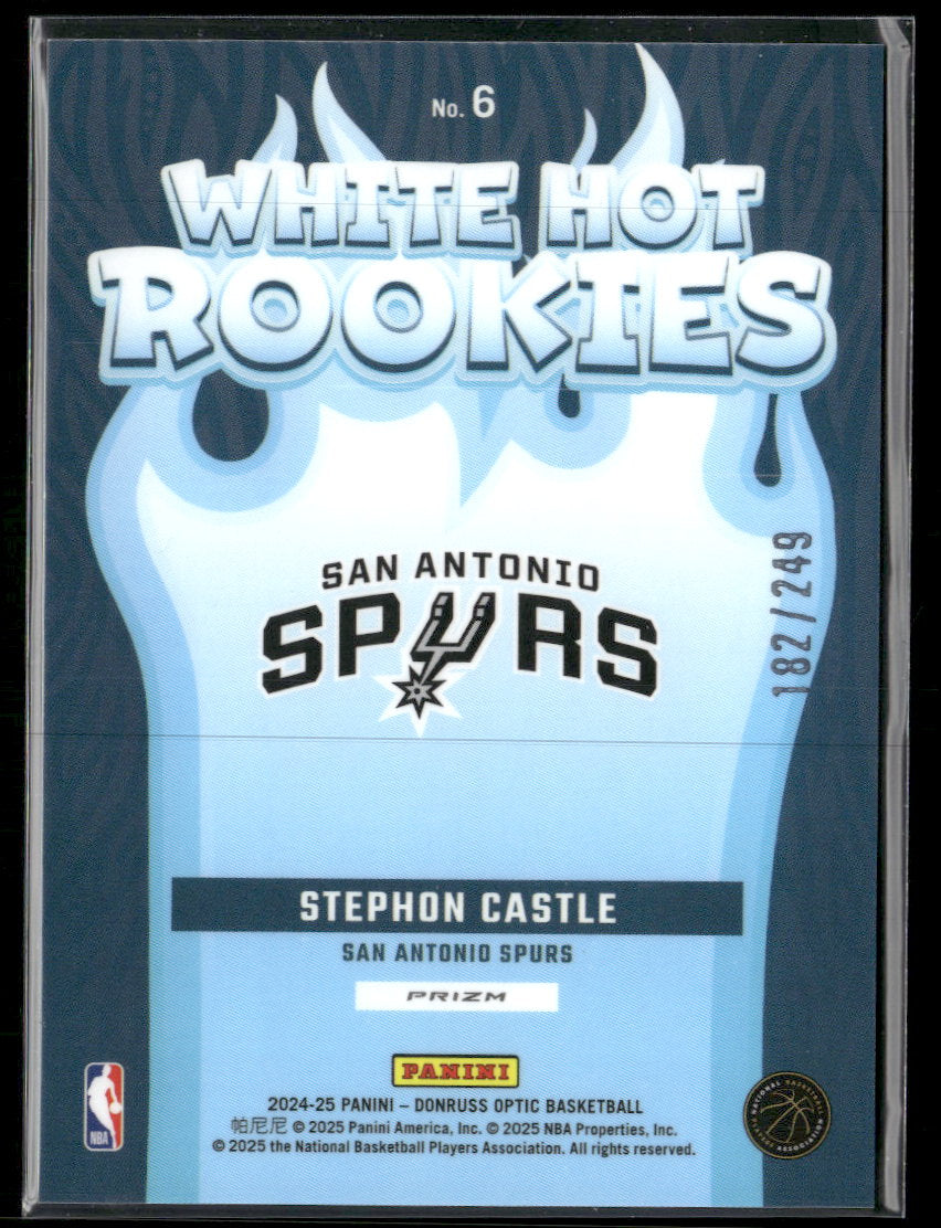 2024-25 Donruss Optic White Hot Rookies Hyper Green Stephon Castle #/249 #6